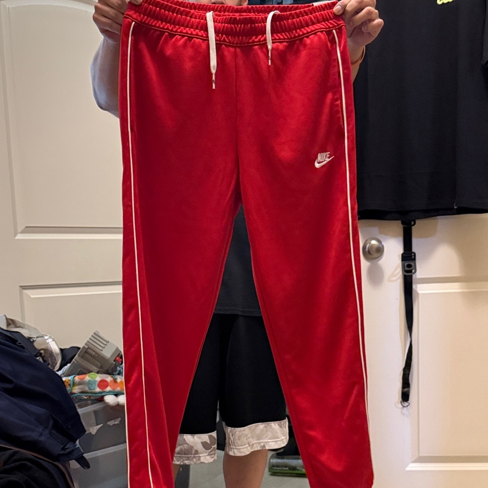 Nike Kids Red Sweatpants with White Accents